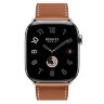 Apple Watch Hermes Series 12 46mm, классический кожаный коричневый ремешок