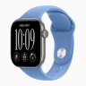 Apple Watch Series 12 46mm, Space Gray Aluminum Case with Sport Band - Wildflower Blue