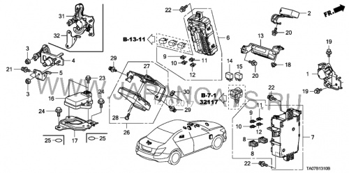 Задний левый датчик корректировки фар для Honda Accord