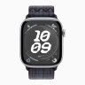 Apple Watch Series 10 42mm, Silver Aluminum Case with Nike Sport Loop - Black/Blue