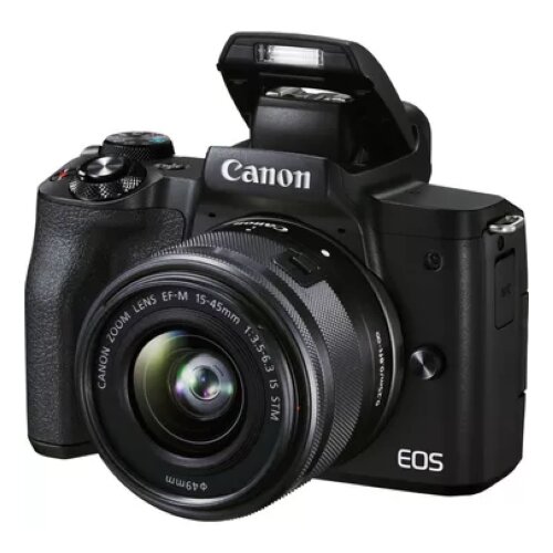 Canon EOS M50 Mark II Mirrorless Camera, Black + EF-M 15-45mm IS STM Lens - Vlogger
