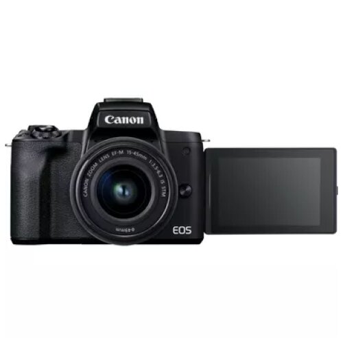 Canon EOS M50 Mark II Mirrorless Camera, Black + EF-M 15-45mm IS STM Lens - Vlogger