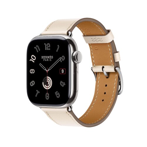 Кожаный ремешок Hermes для Apple Watch Single Tour 42mm - Кремовый (Beton)