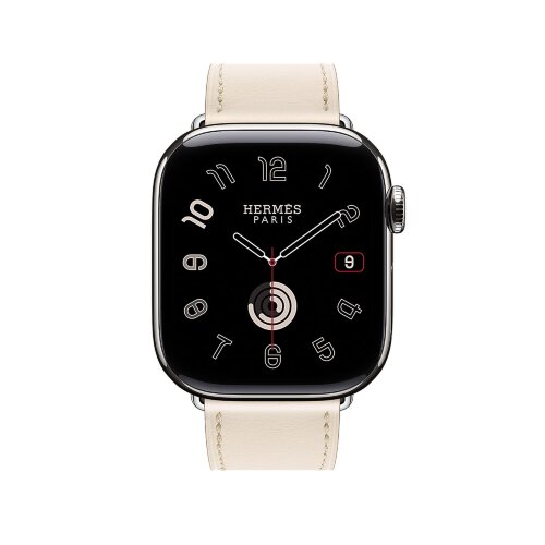 Кожаный ремешок Hermes для Apple Watch Single Tour 42mm - Кремовый (Beton)
