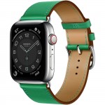 Apple Watch Series 6 Hermes 44mm, ремешок Single Tour из кожи Swift цвета Bambou