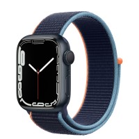 Apple Watch Series 7 41 мм, из алюминия «Тёмная ночь», спортивный браслет «Тёмный ультрамарин»
