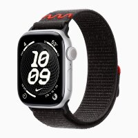 Apple Watch Series 11 42mm, Silver Aluminum Case with Nike Sport Loop - Midnight Black