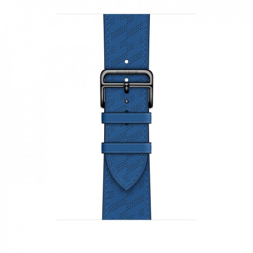 Ремешок Hermès H Diagonal из кожи Swift 45mm для Apple Watch - "Французский синий"