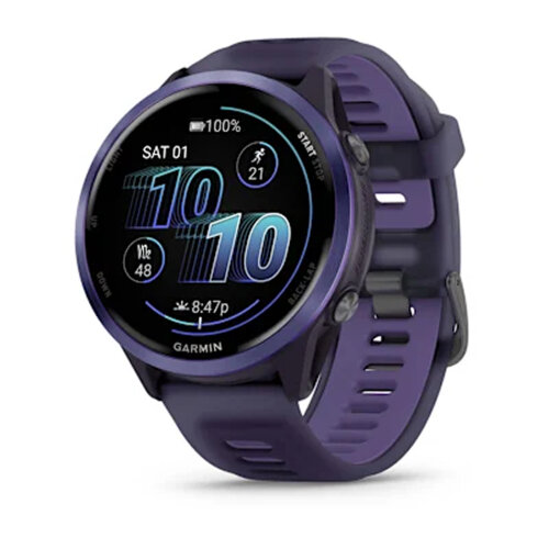 Умные часы Garmin Forerunner 570 47mm, Indigo Aluminum, Translucent Imperial Purple/Indigo Band