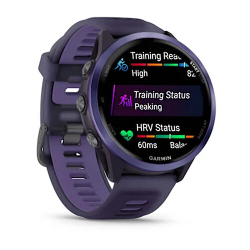 Умные часы Garmin Forerunner 570 47mm, Indigo Aluminum, Translucent Imperial Purple/Indigo Band