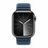 Apple Watch Series 9 45mm Graphite Stainless Steel Case with Magnetic Link - Pacific Blue