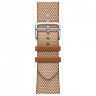 Apple Watch Hermes Series 12 46mm, клетчатый ремешок из плетеного нейлона золотой с белым