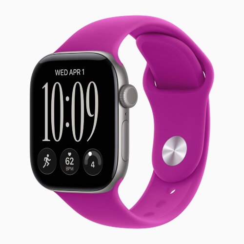 Apple Watch Series 12 46mm, Space Gray Aluminum Case with Sport Band - Magenta