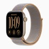 Apple Watch Series 12 46mm, Light Gold Aluminum Case with Sport Loop - Chambray Blue