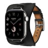 Apple Watch Hermès Series 12 42mm, Silver Titanium, ремешок Attelage En Selle черный (Noir)