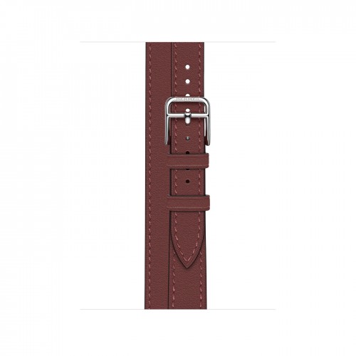 Apple Watch Series 7 Hermes 41 мм, двойной, длинный, кожаный ремешок красного цвета