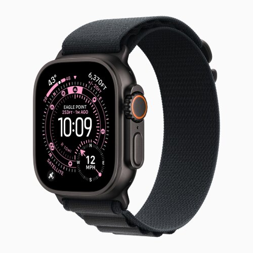 Apple Watch Ultra 3 49mm Black Titanium Case with Black Alpine Loop (M)
