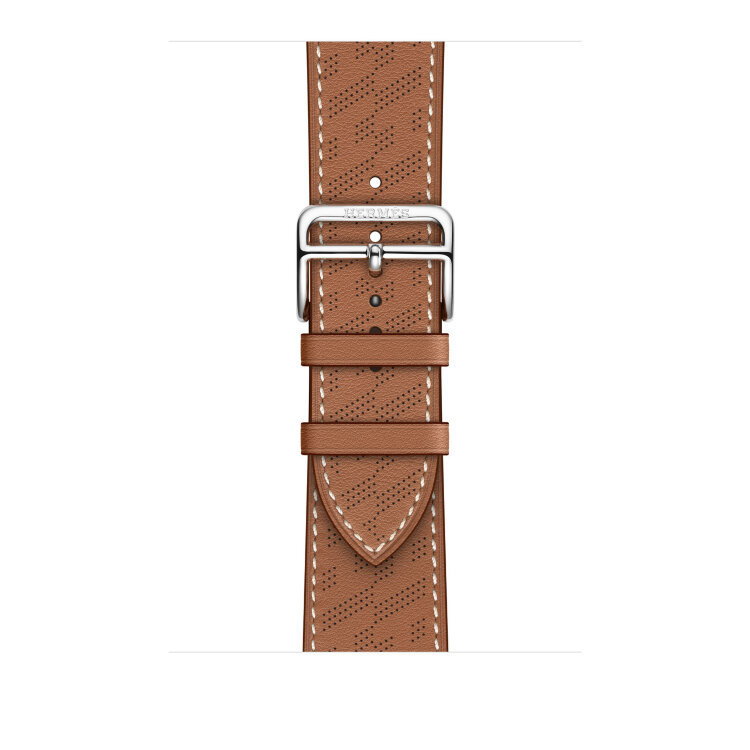 Ремешок Hermès H Diagonal из кожи Swift 46mm для Apple Watch - "Золотой"