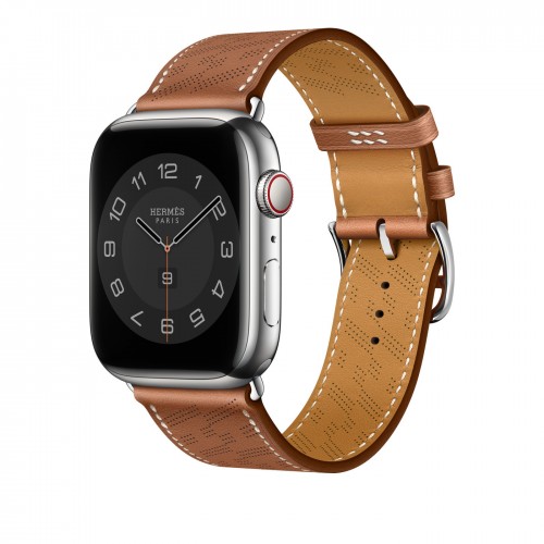 Ремешок Hermès H Diagonal из кожи Swift 45mm для Apple Watch - "Золотой"