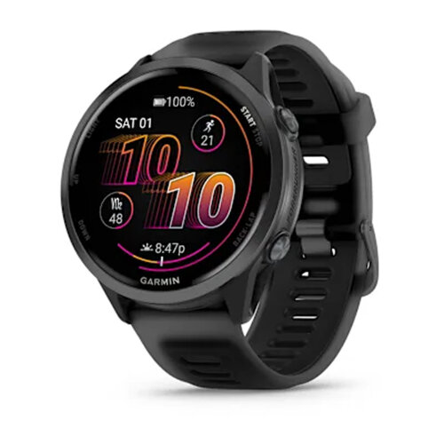 Умные часы Garmin Forerunner 570 47mm, Slate Gray Aluminum, Translucent Black/Black Band