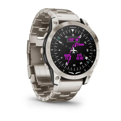 Умные часы Garmin D2 Mach 1 47mm, Aviator Smartwatch, Vented Titanium Bracelet