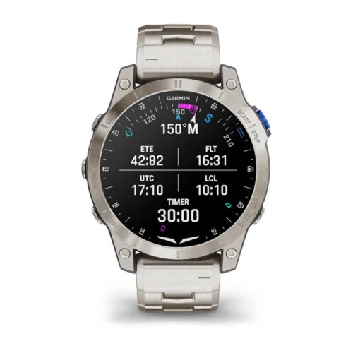 Умные часы Garmin D2 Mach 1 47mm, Aviator Smartwatch, Vented Titanium Bracelet