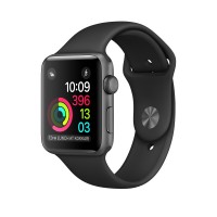 Apple Watch Series 1 42mm, Корпус из алюминия "Серый космос", черный спортивный ремешок