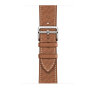 Apple Watch Hermes Series 12 46mm, коричневый кожаный ремешок с перфорацией H