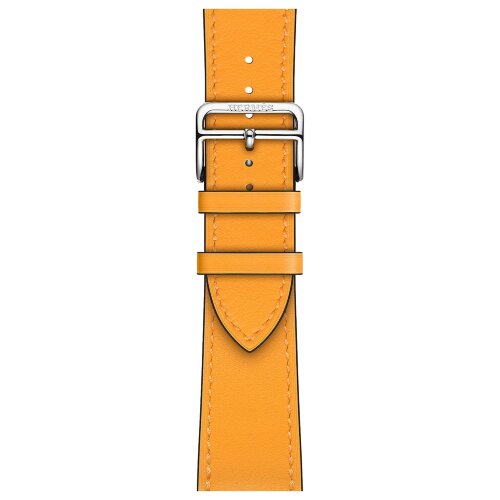 Apple Watch Hermes Series 9 41mm, классический кожаный ремешок оранжевого цвета