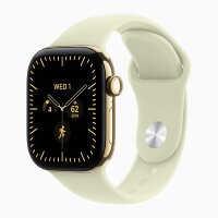 Apple Watch Series 12 46mm, Radiant Gold Titanium Case with Sport Band - Pale Succulent