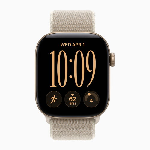 Apple Watch Series 12 46mm, Light Gold Aluminum Case with Sport Loop - Limestone