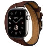 Apple Watch Hermès Series 12 42mm, Silver Titanium, ремешок Double Tour Attelage землисто-коричневый (Terre)