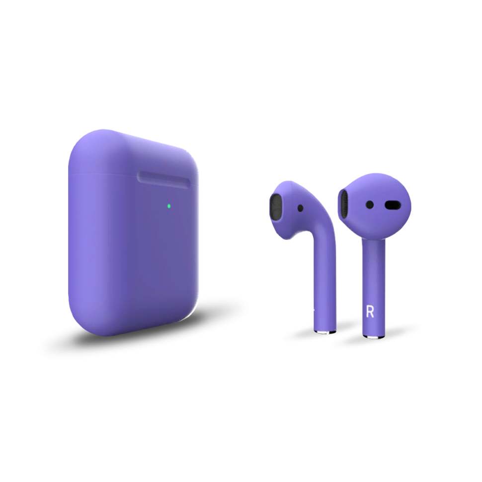 Купить AirPods 2 фиолетовые матовые с беспроводным чехлом в Москве ...