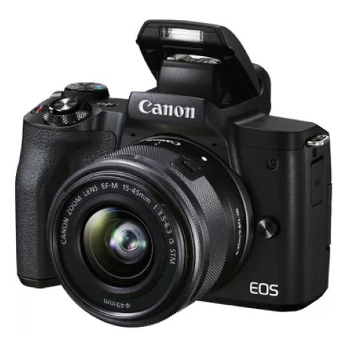 Canon EOS M50 Mark II Mirrorless Camera, Black + EF-M 15-45mm f/3.5-6.3 IS STM Lens, Graphite