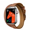 Apple Watch Hermes Series 8 41 мм, двойной, длинный, кожаный ремешок золотисто-коричневого цвета