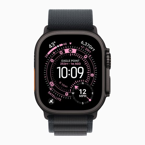 Apple Watch Ultra 3 49mm Black Titanium Case with Black Alpine Loop (S)