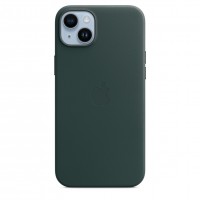Кожаный чехол для iPhone 14 с MagSafe - "Зеленый лес"