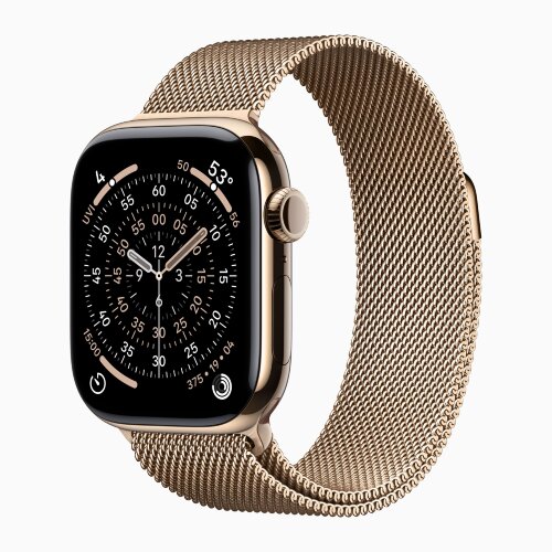 Apple Watch Series 11 42mm, Gold Titanium, Gold Milanese Loop