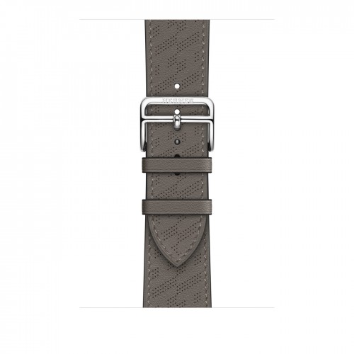 Ремешок Hermès H Diagonal из кожи Swift 45mm для Apple Watch - "Серый"