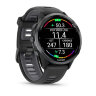 Умные часы Garmin Forerunner 970 Carbon Gray DLC Titanium, Black Case, Black/Translucent Whitestone Band