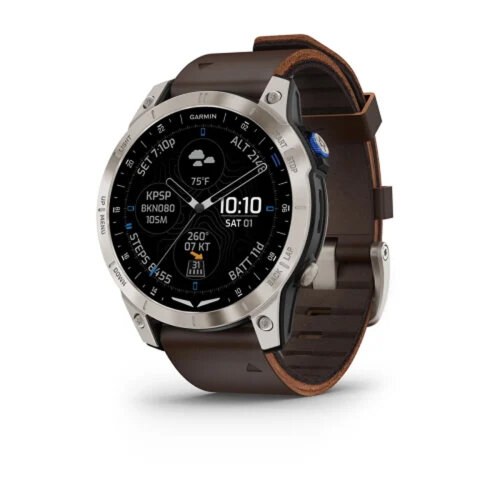 Умные часы Garmin D2 Mach 1 47mm, Aviator Smartwatch, Oxford Brown Leather Band