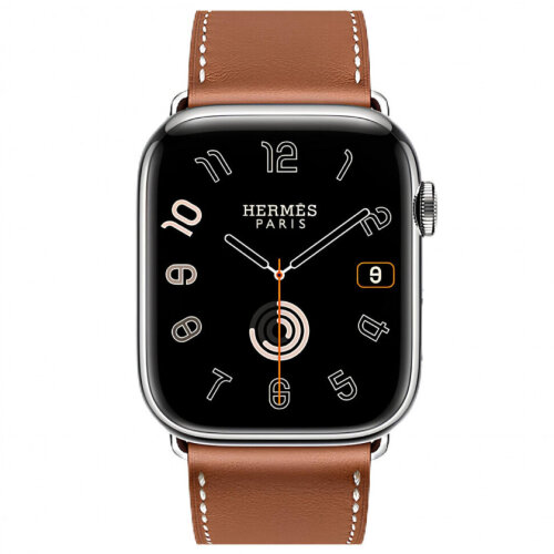 Apple Watch Hermes Series 12 46mm, коричневый ремешок с раскладывающейся застежкой