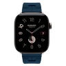 Apple Watch Hermès Series 12 42mm, Silver Titanium, ремешок Deployment Buckle Kilim синий (Bleu De Malte)