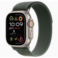 Apple Watch Ultra 2 49mm Titanium Case with Green Trail Loop (S/M)