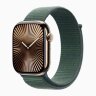 Apple Watch Series 10 42mm, Gold Titanium Case with Sport Loop - Lake Green