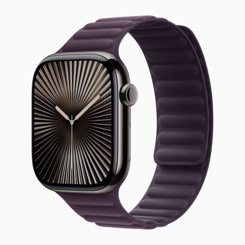 Apple Watch Series 10 46mm, Slate Titanium Case with Magnetic Link - Blackberry