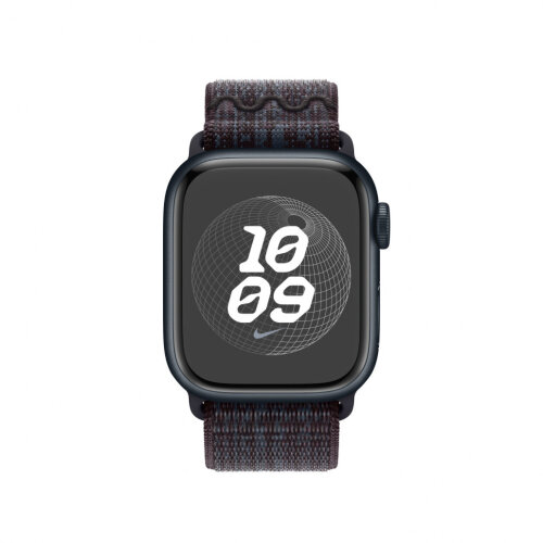 Спортивный браслет для Apple Watch 42mm Nike Sport Loop - Черный/Синий (Black/Blue)