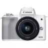 Canon EOS M50 Mark II Mirrorless Camera, White + EF-M 15-45mm f/3.5-6.3 IS STM Lens, Silver