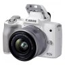 Canon EOS M50 Mark II Mirrorless Camera, White + EF-M 15-45mm f/3.5-6.3 IS STM Lens, Silver