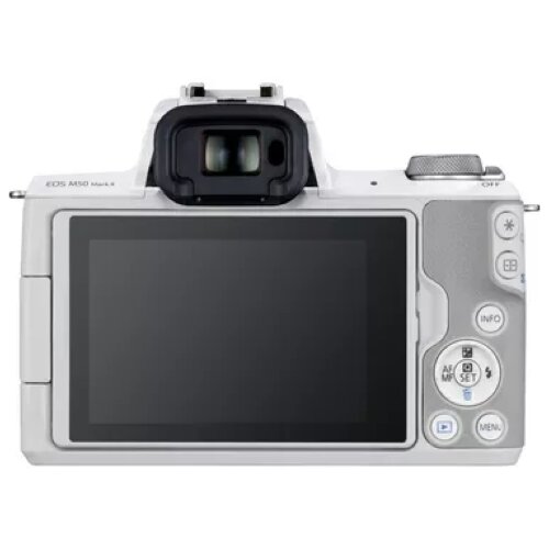 Canon EOS M50 Mark II Mirrorless Camera, White + EF-M 15-45mm f/3.5-6.3 IS STM Lens, Silver